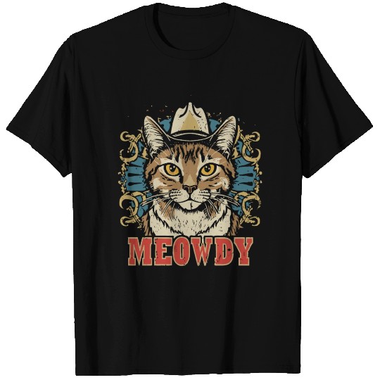 Meow Howdy Meowdy Funny Kitty T Shirts