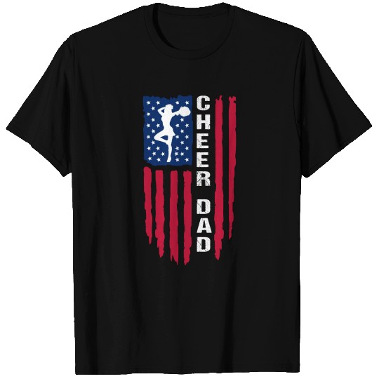 Cheer Dad American Flag Father's Day Cheerleading. T Shirts