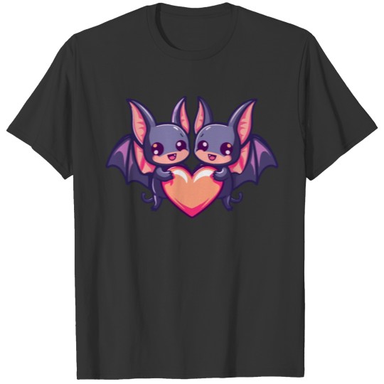 Bat couple in love animal Valentine's Day T Shirts