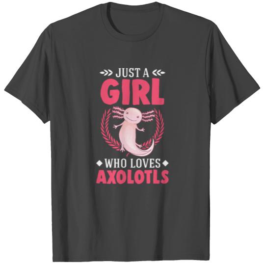 Axolotl Girl Salamander T Shirts