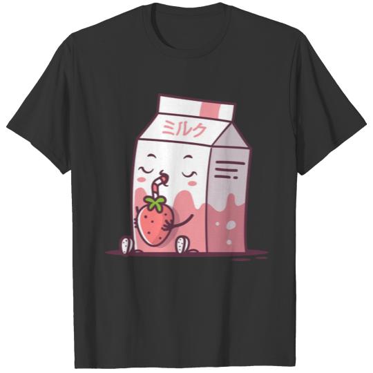 Strawberry Milk Kawaii T Shirts