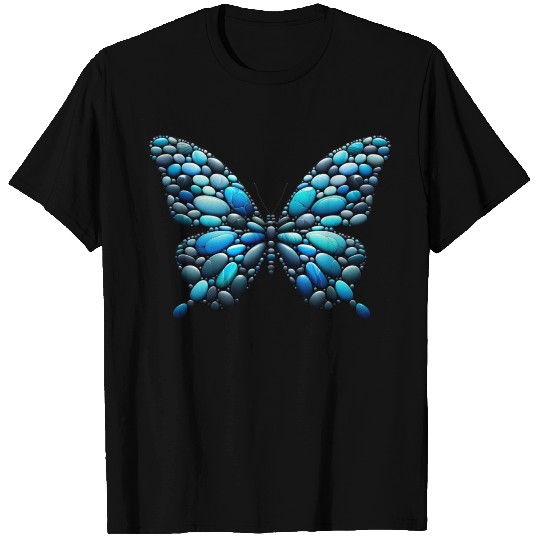Azure Drift Monarch Pebble Butterfly T Shirts