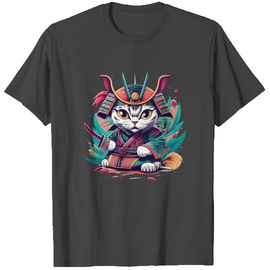 Japanese Samurai Cat T Shirts