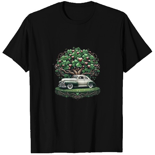 Clover with Vintage Car, Vintage Love T Shirts