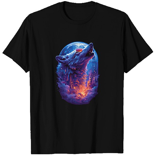Cool Wolf Howling T Shirts
