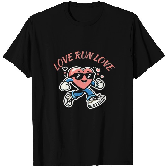 LOVE RUN LOVE Valentine Day Funny Workout T Shirts