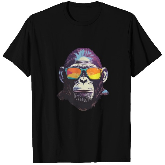 Funky Primate : Ape in Colorful Shades T Shirts