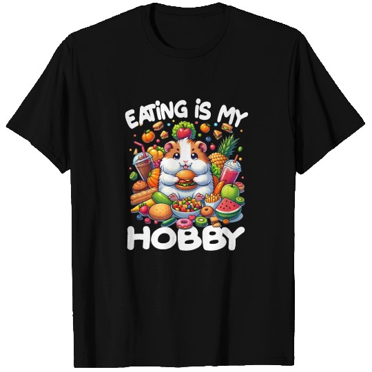 Cute Guinea Pig Kawaii Cavy Eating Burger T Shirts