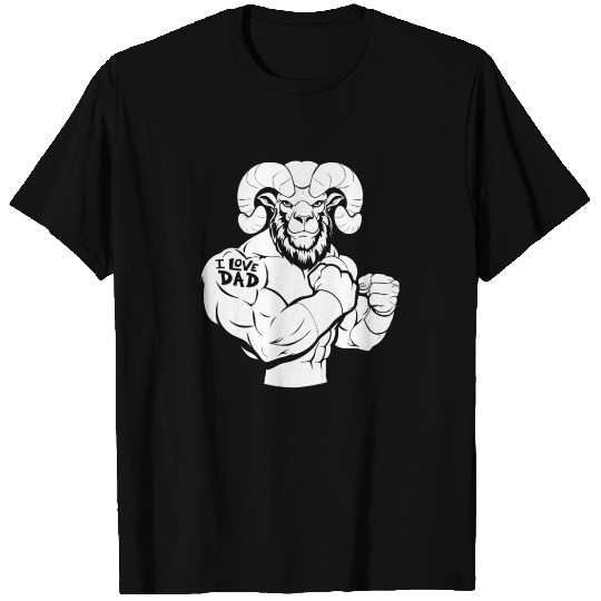Sheep Biceps Tattoo I Love Dad T Shirts