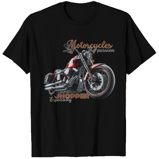 Elegant Chopper: Red Passion T Shirts