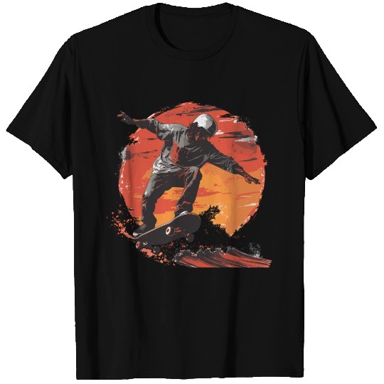Skateboarder Skateboard Skate Skater Sun Beach T Shirts
