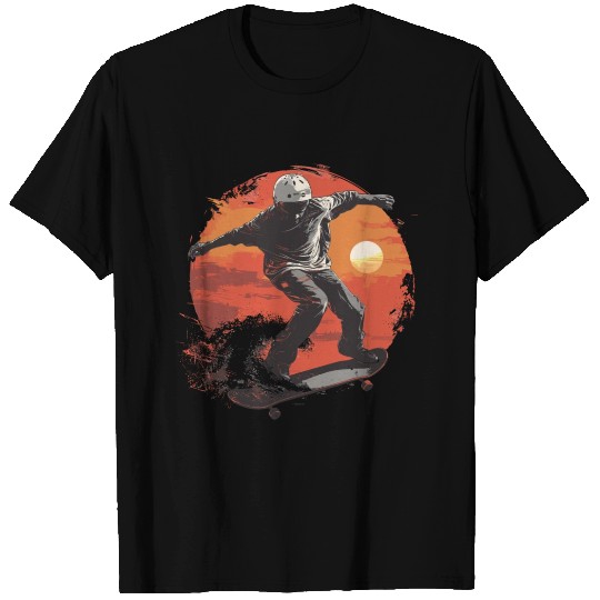 Skateboarder Skateboard Skate Skater Sun T Shirts