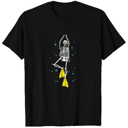 Skeleton Scuba Diving Halloween Diver T Shirts