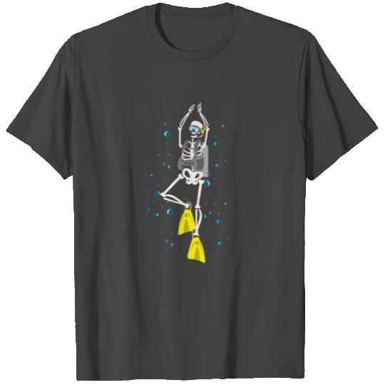 Skeleton Scuba Diving Halloween Diver T Shirts