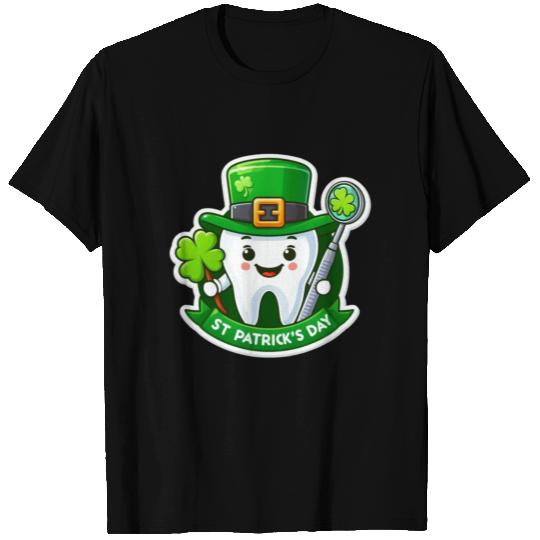 St patricks day cartoon dentist design, cute tooth T Shirts
