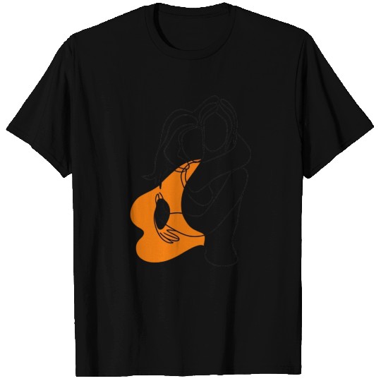 Lesbian Couple Minimalist Line Art T Shirts