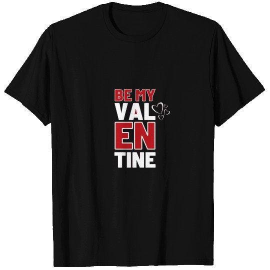Red Typography Be My Valentine T Shirts 1