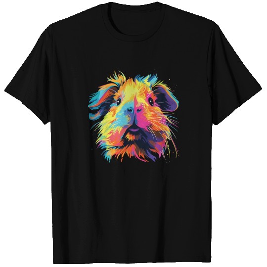 Watercolor Colorful Guinea Pig Colorful T Shirts