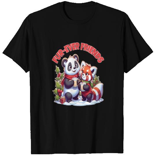Winter Whimsy, Panda and Red Panda Pals T Shirts