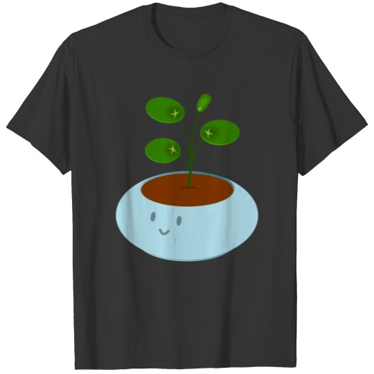 Cute blue pot pilea money plant T Shirts