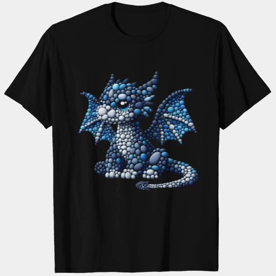 Blue Sapphire Dragon Hatchling Pebble Art T Shirts