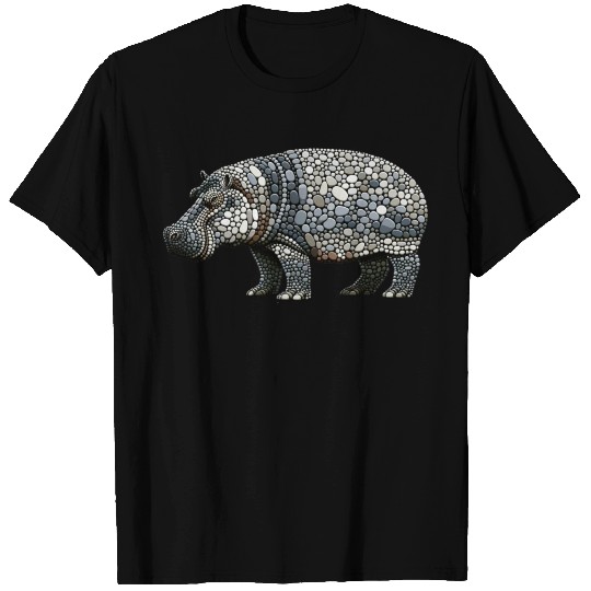 Grayscale Pebble Hippopotamus T Shirts
