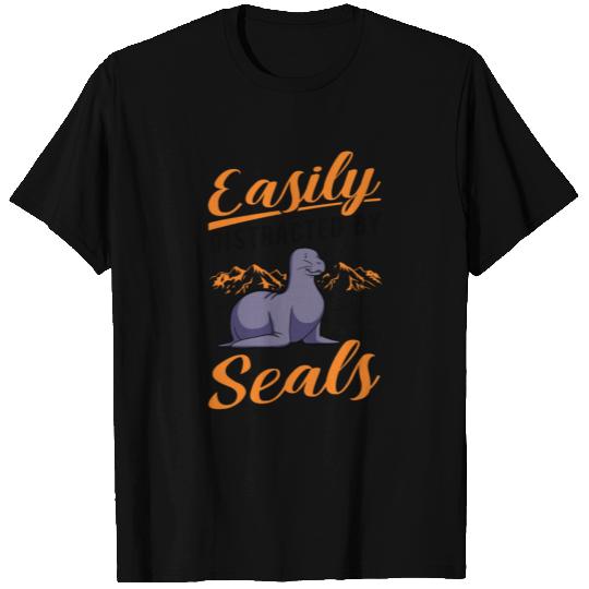 Easily Distracted By Seal Sea Lion T Shirts