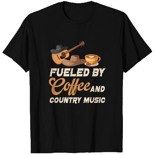 Fueled By Coffee And Country Music Cowgirl T Shirts