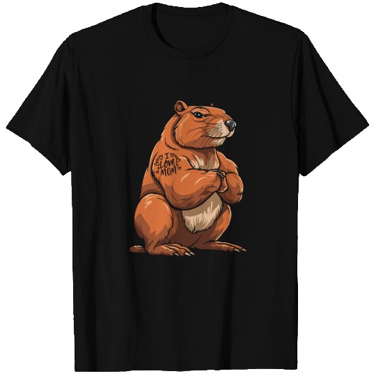 Capybara Biceps Tattoo I Love Mom T Shirts