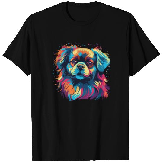 Watercolor Colorful Tibetan Spaniel T Shirts