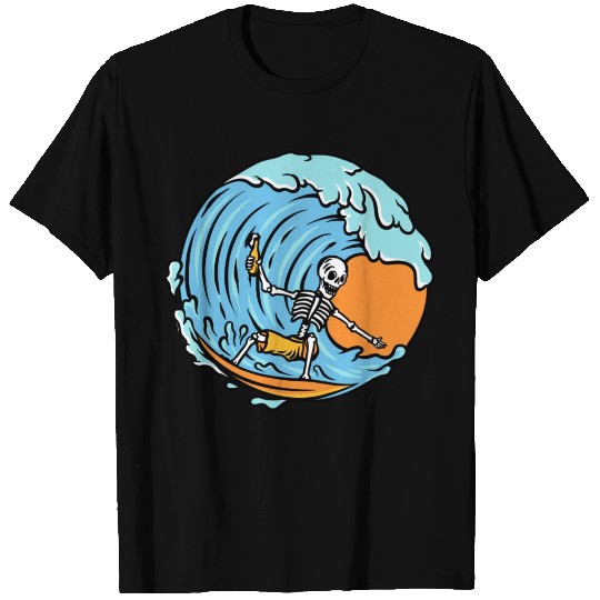 Surfing Skeleton T Shirts
