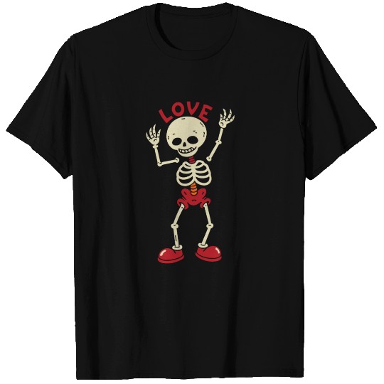 Dancing Skeleton Skull Love Halloween T Shirts