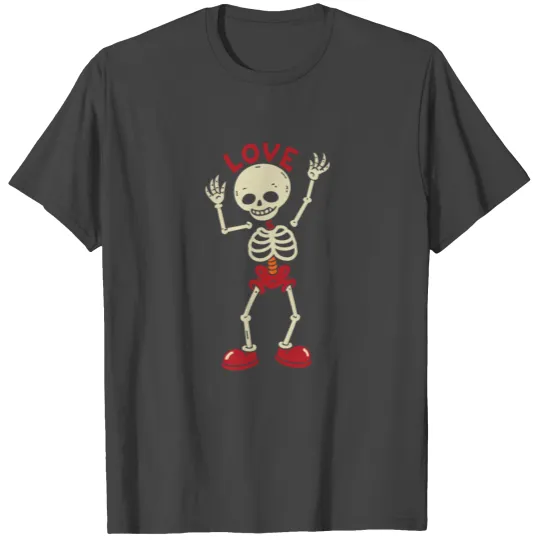 Dancing Skeleton Skull Love Halloween T Shirts