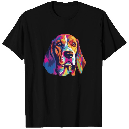 Watercolor Colorful Beagle Harrier T Shirts