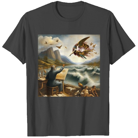 Leonardo painting an elliptical World T Shirts