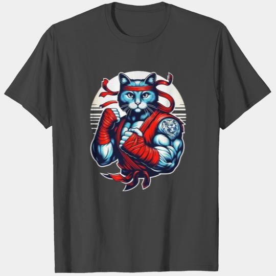 Cat Wearing a Red Bandage and Kimono T Shirts