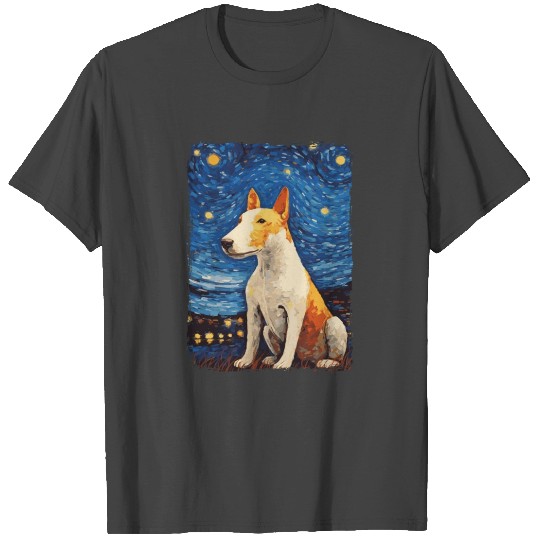Bull Terrier Starry Night T Shirts