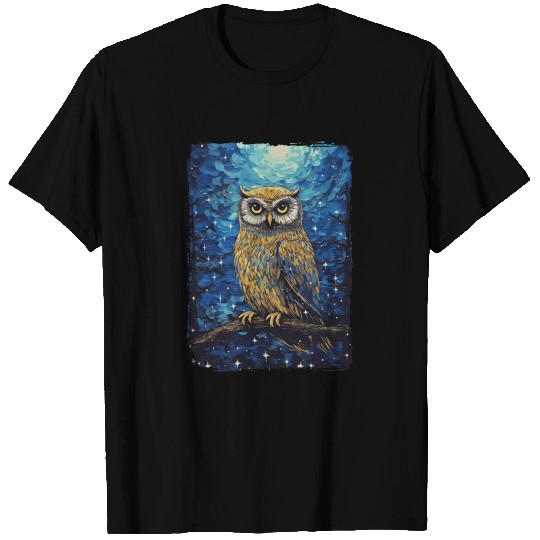 Owl Starry Night T Shirts