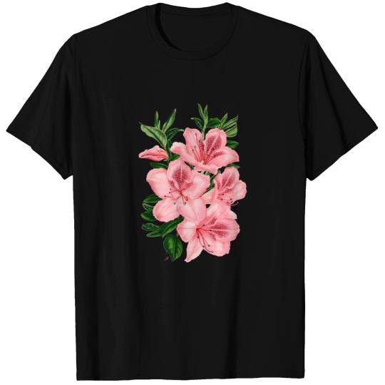 Pink azalea flowers , vintage botanical T Shirts