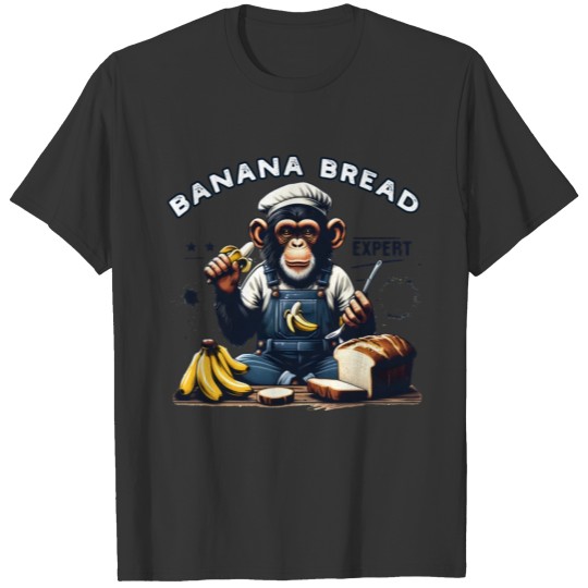 Monkey Banana Bread Expert Funny Baking Food Chimp T Shirts