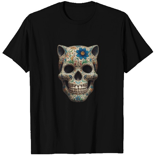 Talavera cat skull T Shirts