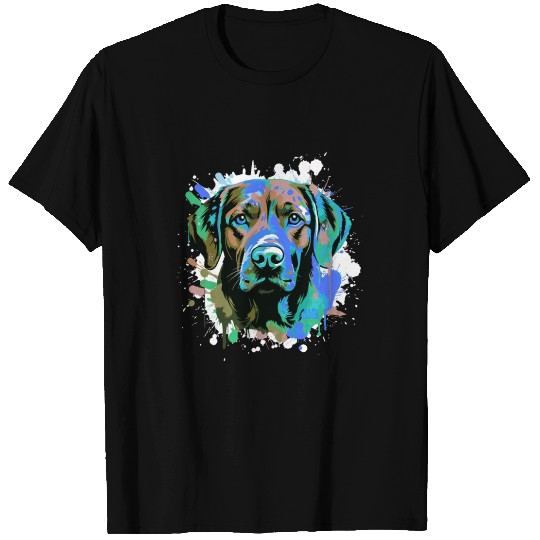Labrador Dog Head Portrait Colorful T Shirts