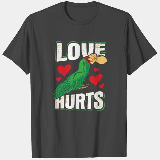 Green Macaw Parrot Love Hurts Design for a Bird ow T Shirts