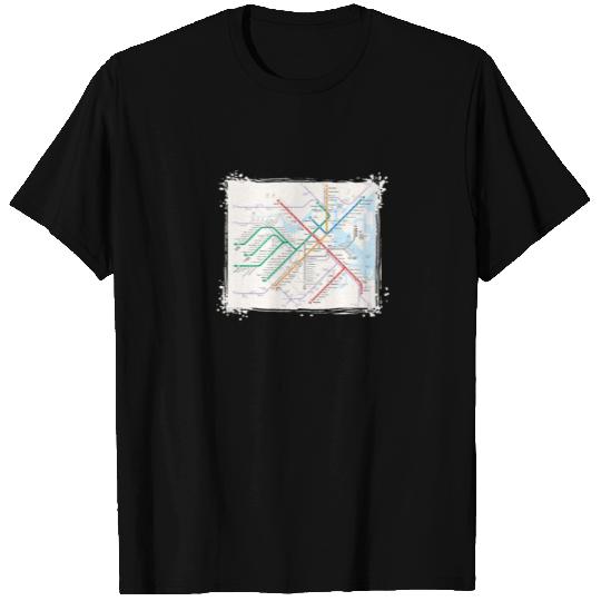 Boston Subway Map United States - Subway T Shirts