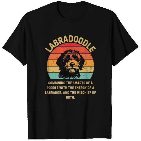 Labradoodle Retro Sunset T Shirts