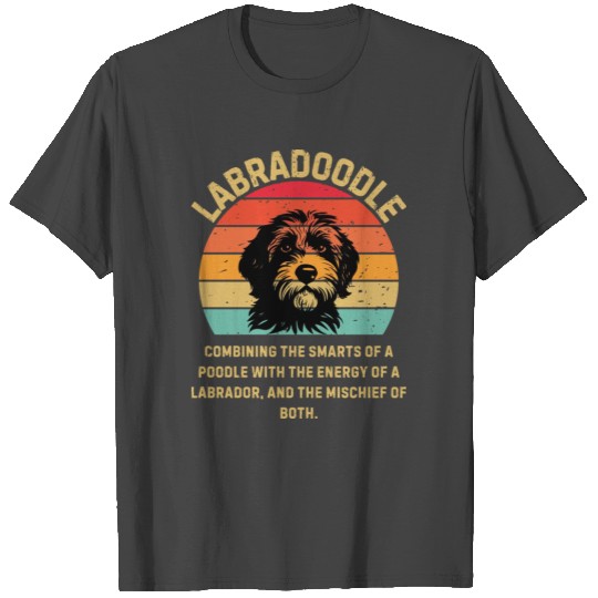 Labradoodle Retro Sunset T Shirts