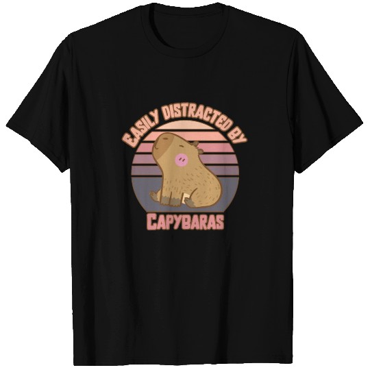 Easily Distracted by Capybaras - Funny Capybara T Shirts