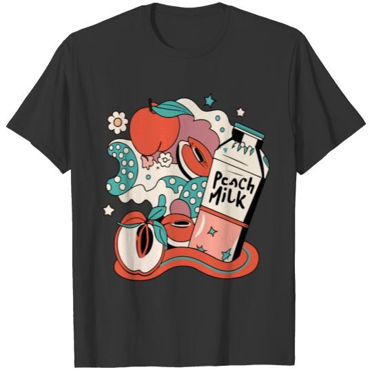 90s Japanese Aesthetic Peach Milk T Shirts