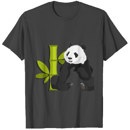Panda and bamboo stick T Shirts