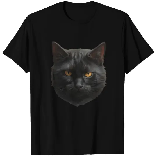black cat face T Shirts